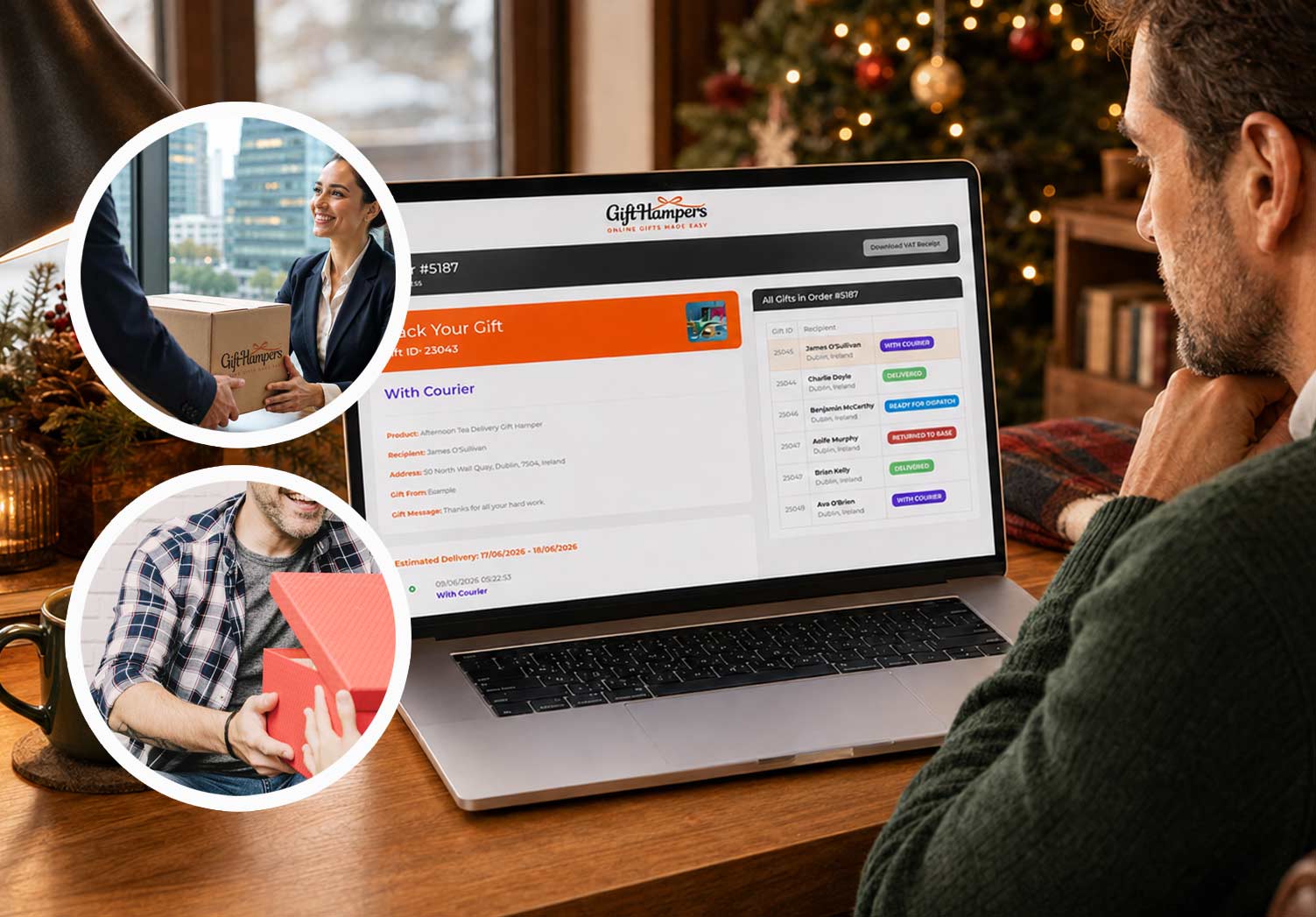 realtime tracking corporate gift hamper delivery in Germany